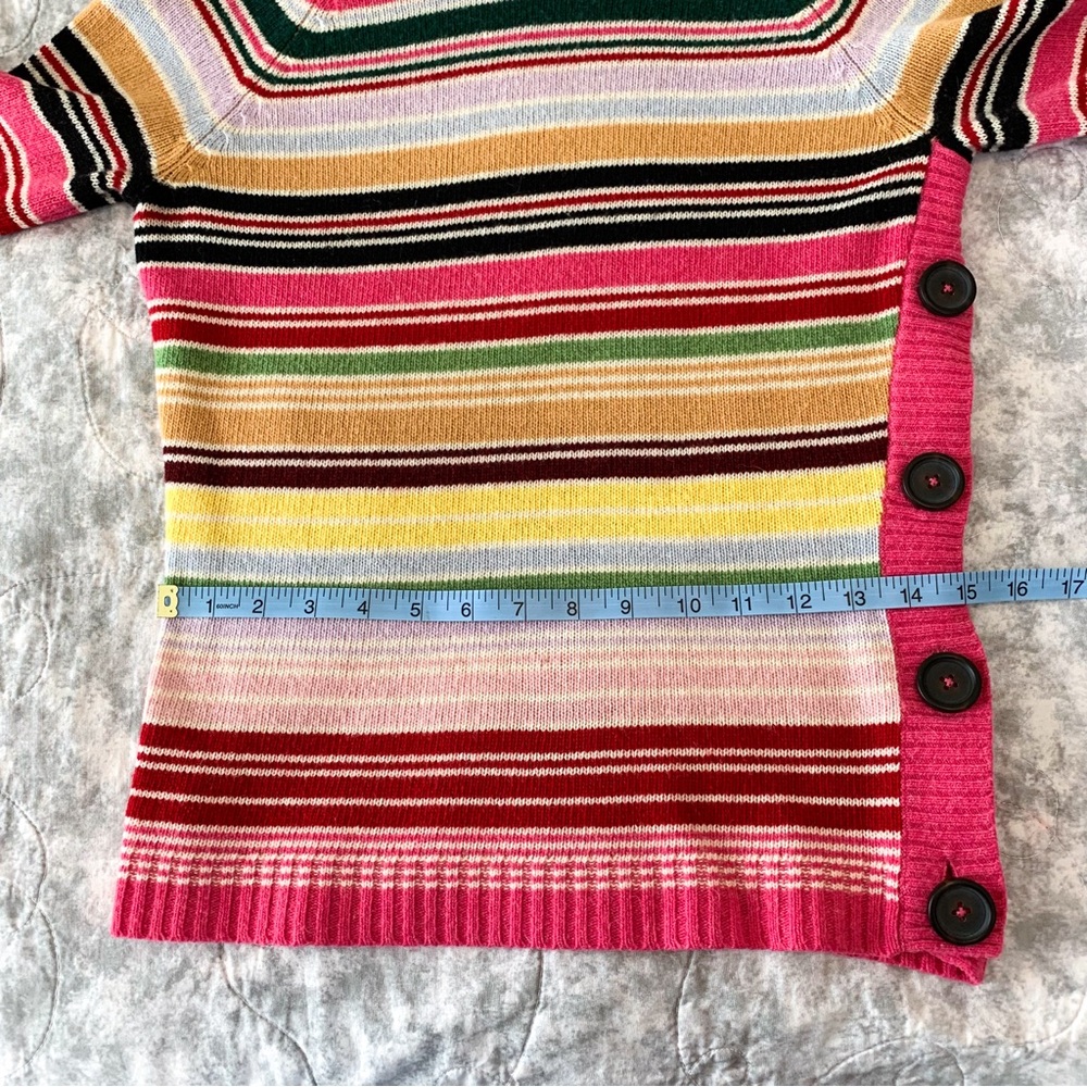 Y2K striped turtleneck sweater from The Limited multicolor with side buttons, M - Picture 6 of 8